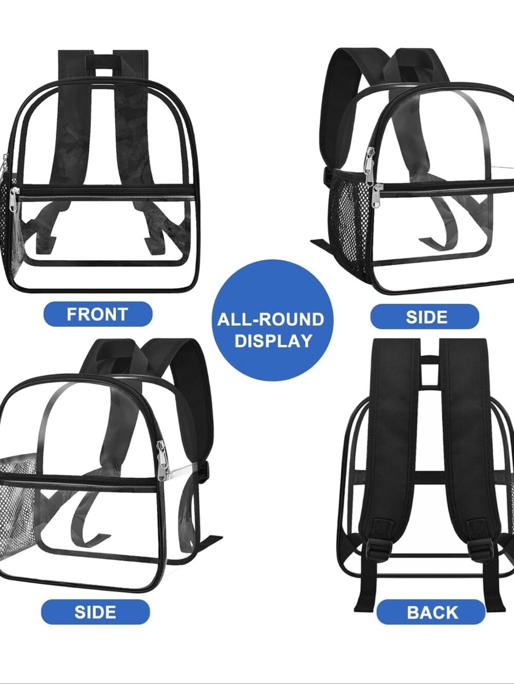 Clear Transparent Backpack - Picture 3 of 6